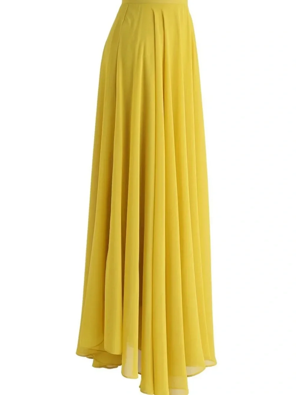Chicwish timeless Chiffon Maxi Skirt in Mustard Yellow